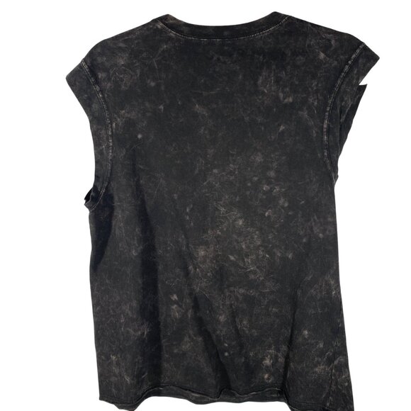 AC/DC Black Sleeveless T-Shirt M 100% Cotton Distressed Rock Band Tee unisex gru - Picture 2 of 7